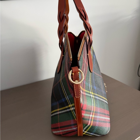 Dooney & Bourke Tartan Satchel - Red, Green, Blue - Picture 4 of 4